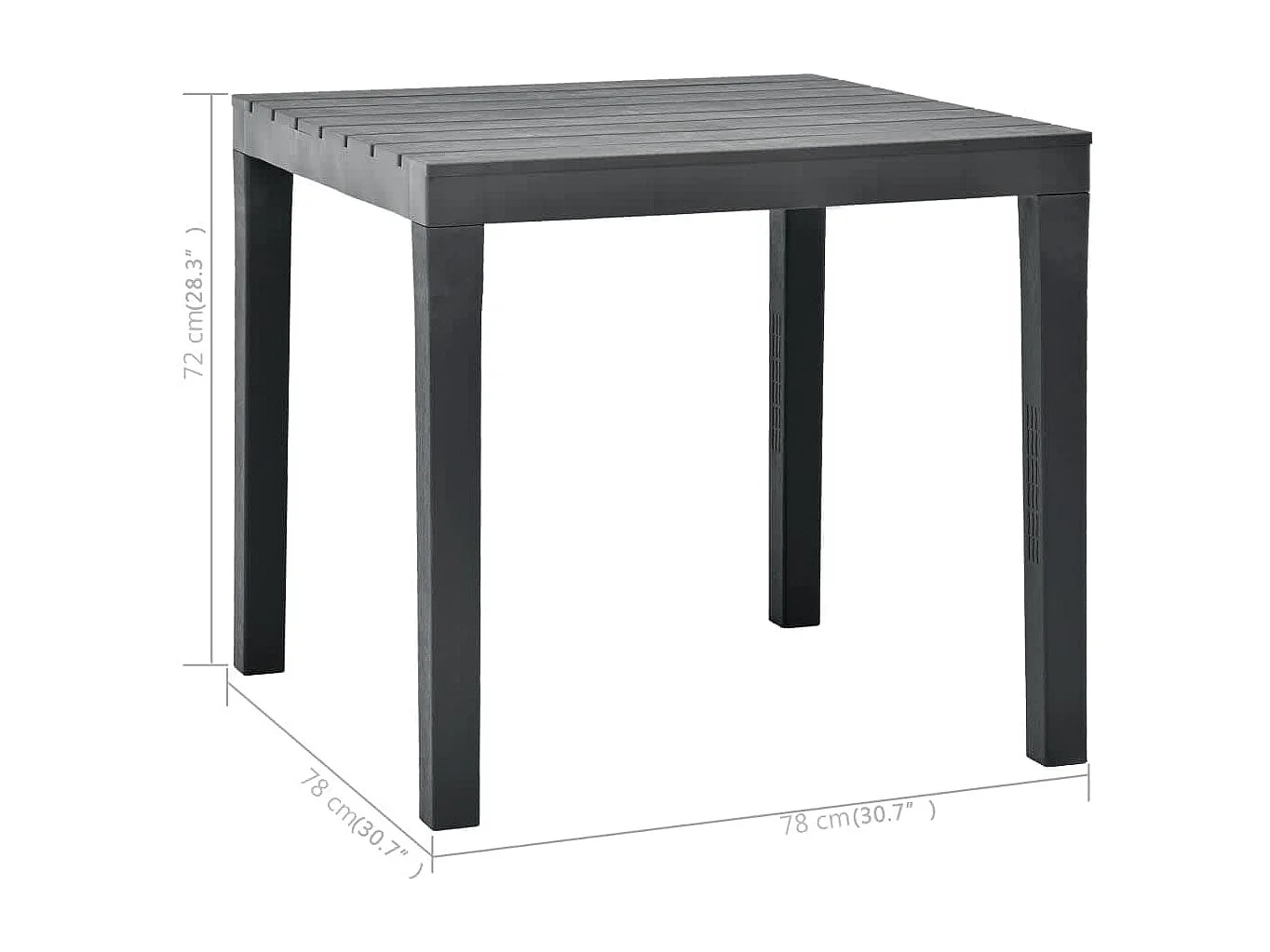 Table de jardin avec 2 bancs Plastique Anthracite