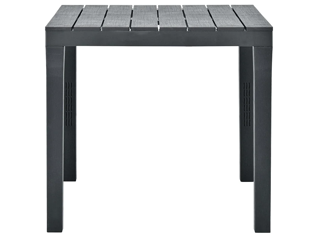Table de jardin avec 2 bancs Plastique Anthracite