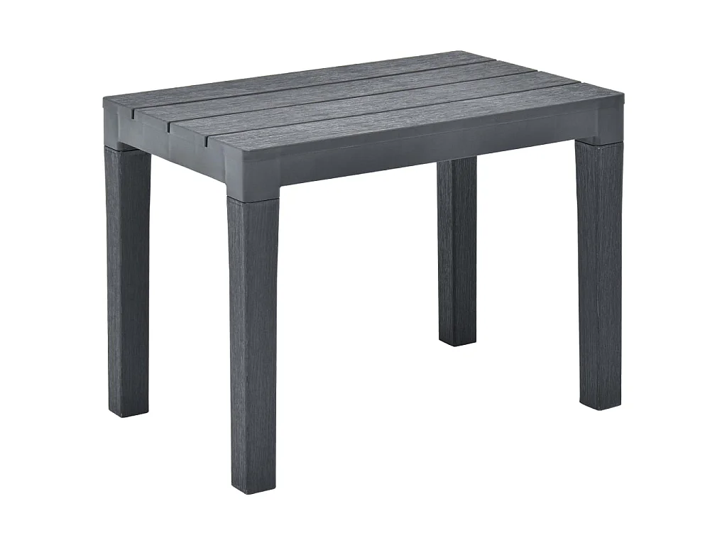Table de jardin avec 2 bancs Plastique Anthracite