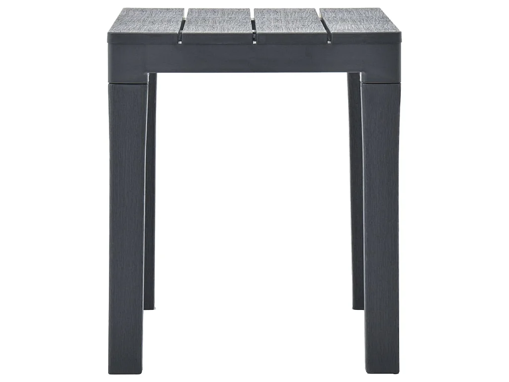 Table de jardin avec 2 bancs Plastique Anthracite