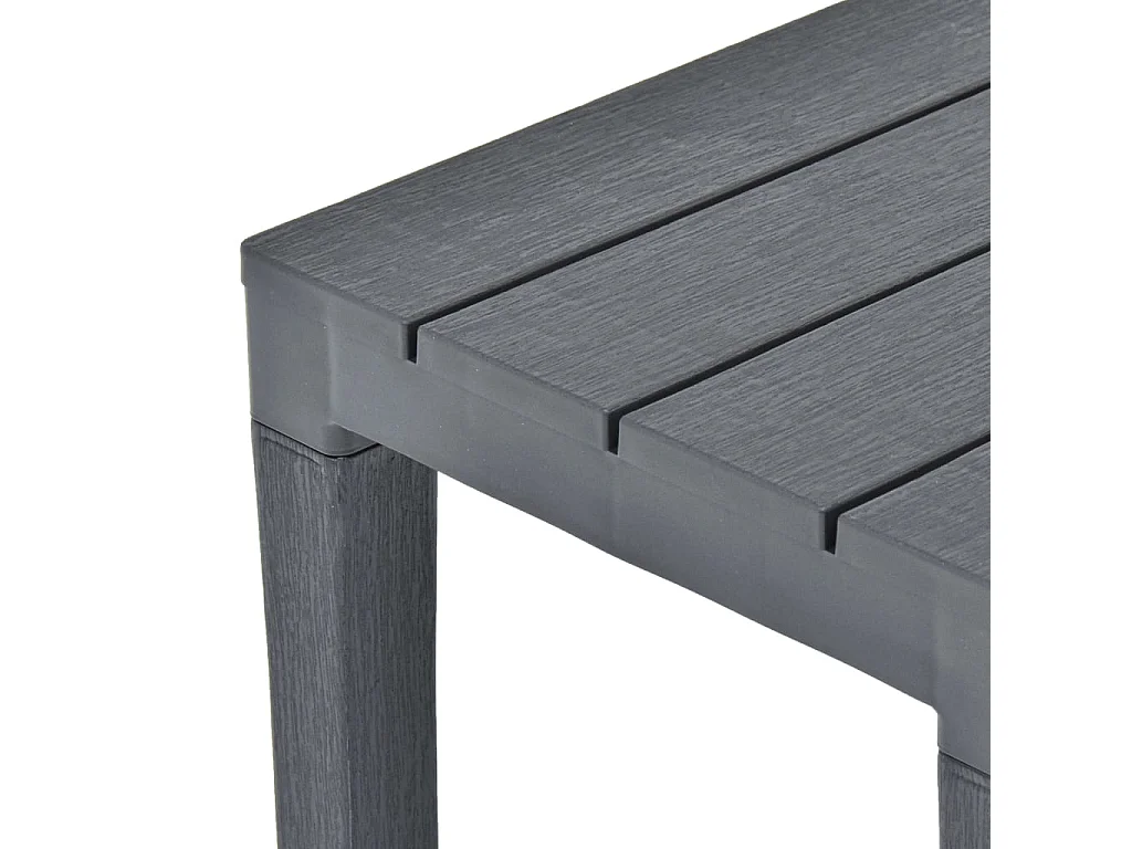 Table de jardin avec 2 bancs Plastique Anthracite