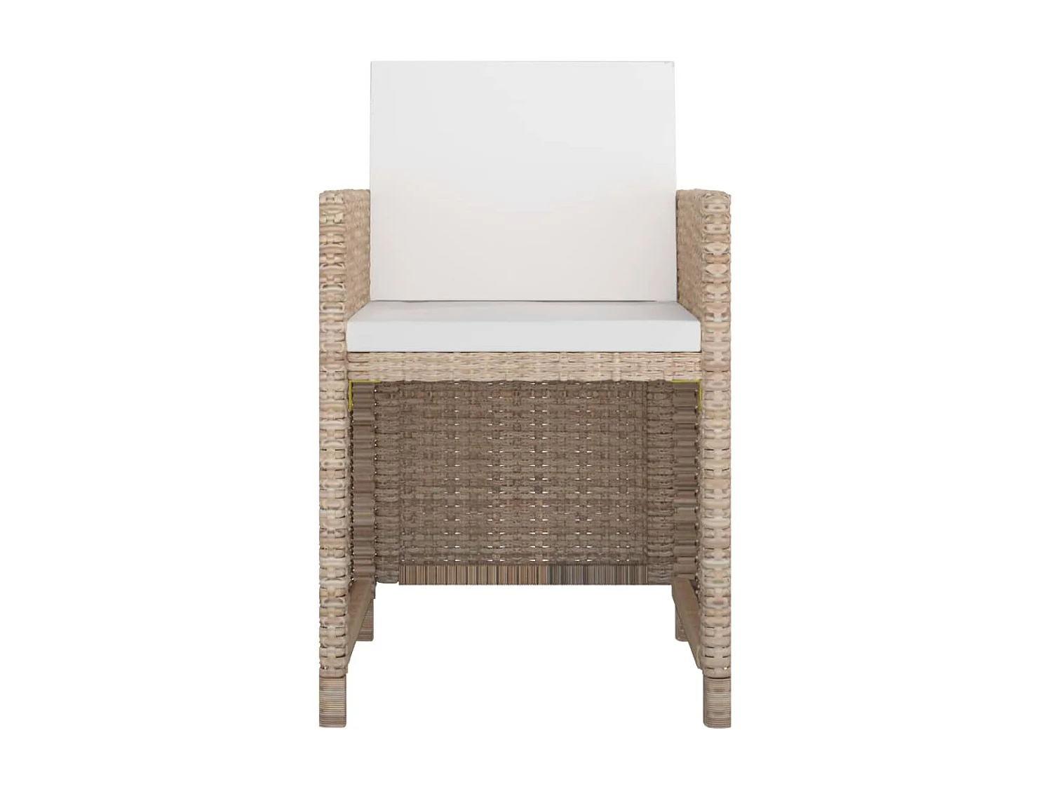 Set da Pranzo da Giardino 13 pz con Cuscini in Polyrattan Beige