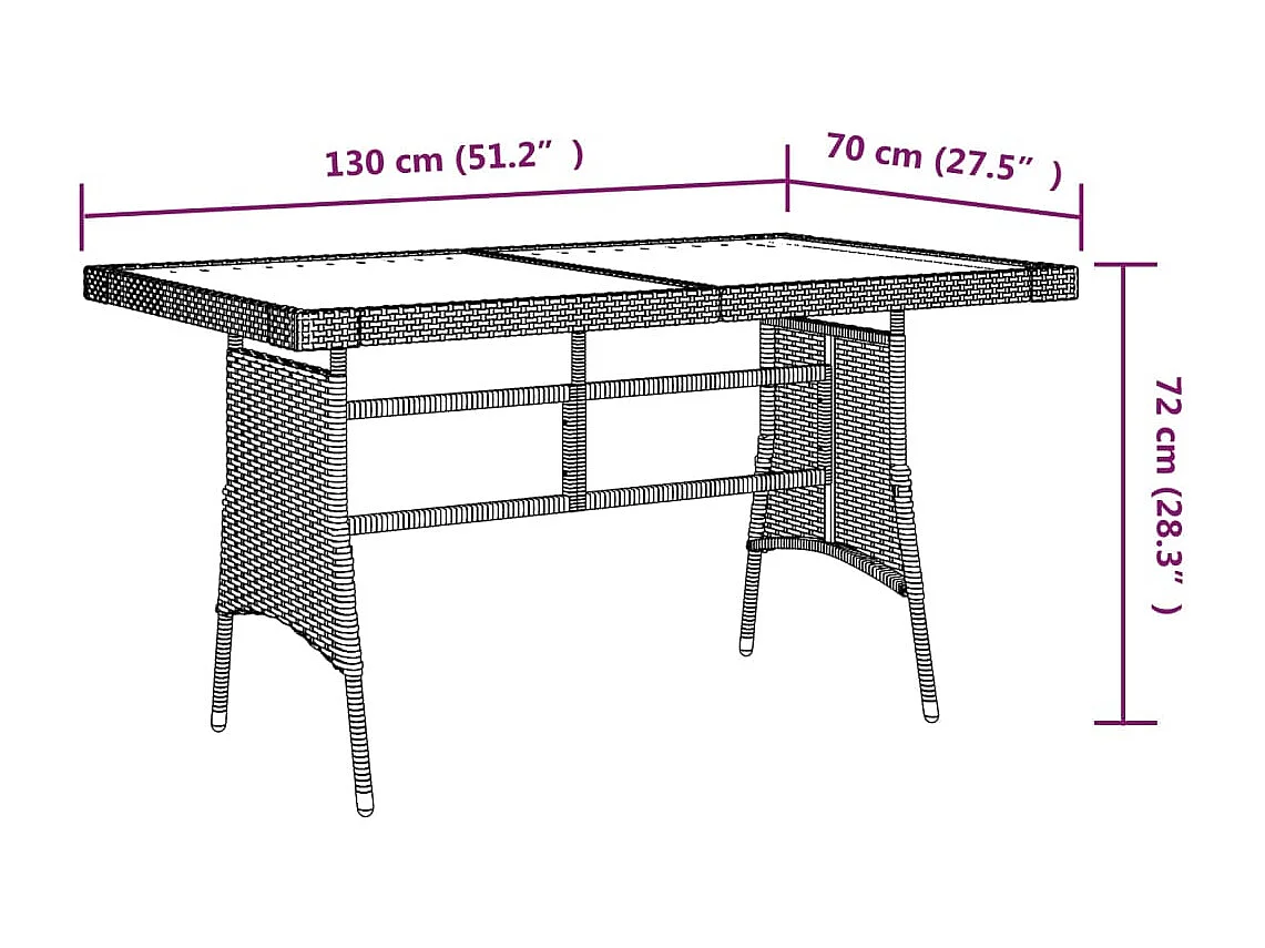 5-tlg. Garten-Essgruppe Poly Rattan Schwarz
