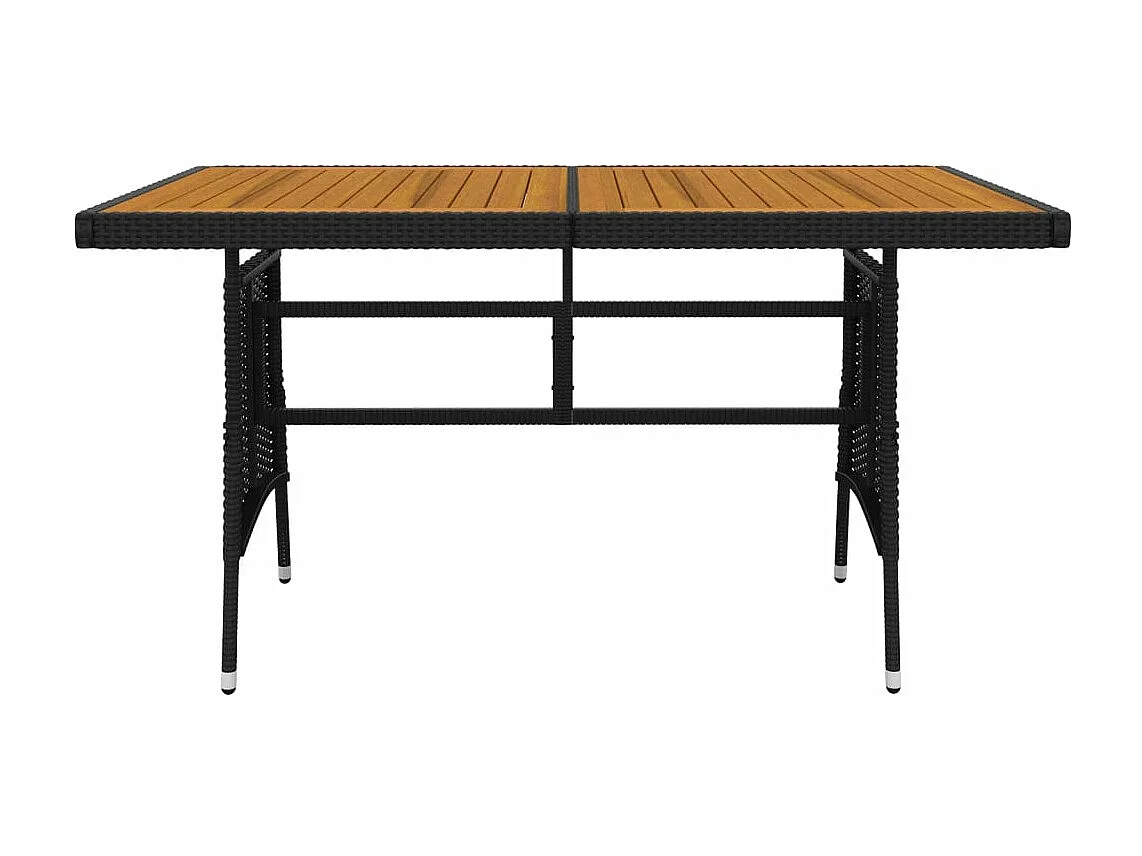 5-tlg. Garten-Essgruppe Poly Rattan Schwarz