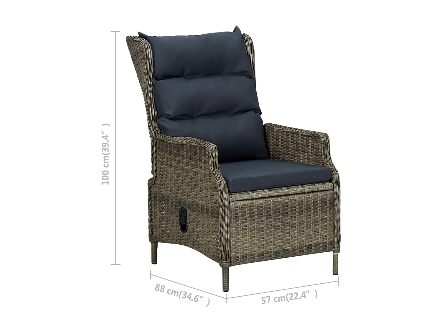 3-tlg. Garten-Lounge-Set mit Auflagen Poly Rattan Braun