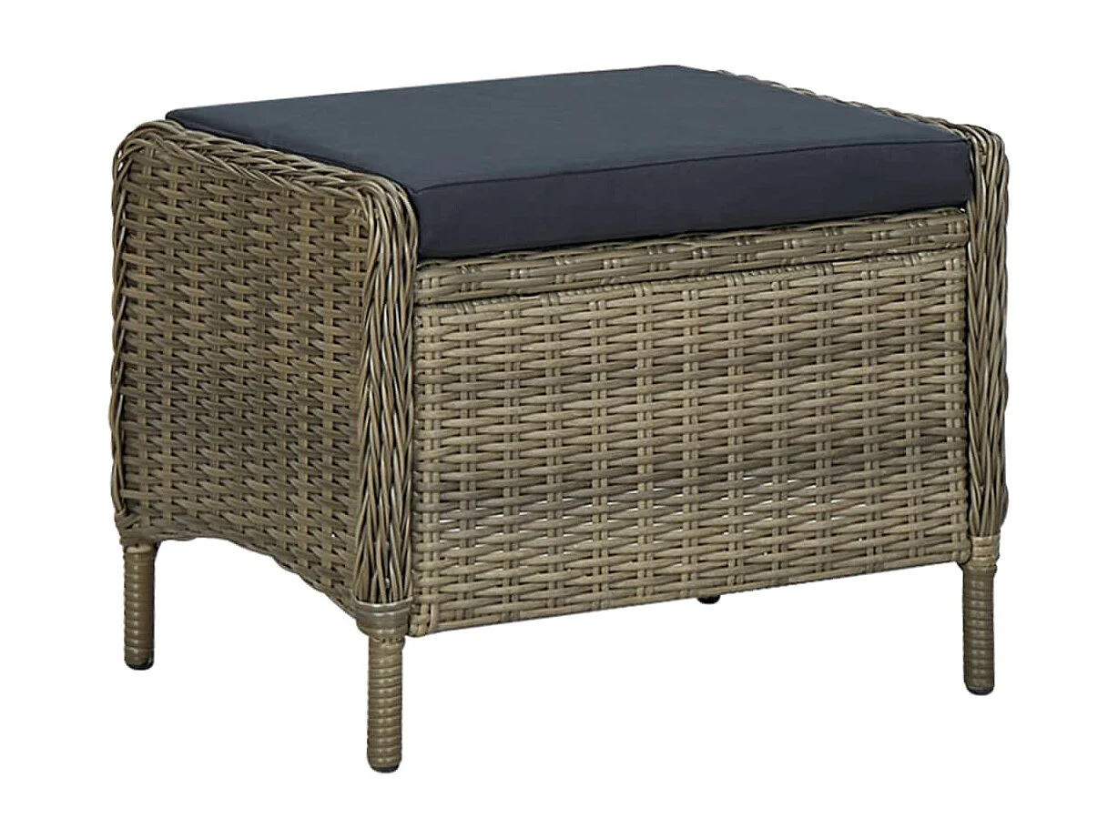 Set Divani da Giardino 3 pz con Cuscini in Polyrattan Marrone