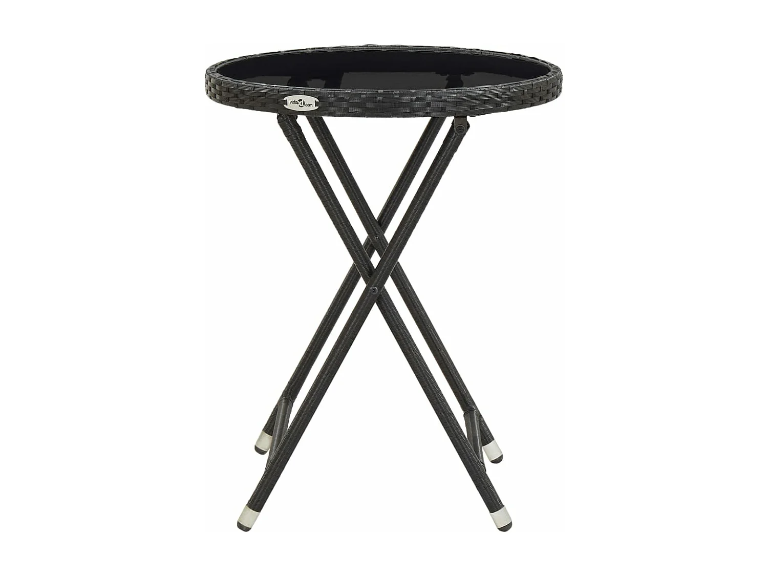 Set da Bistrot per Giardino 3 pz in Polyrattan e Vetro Nero