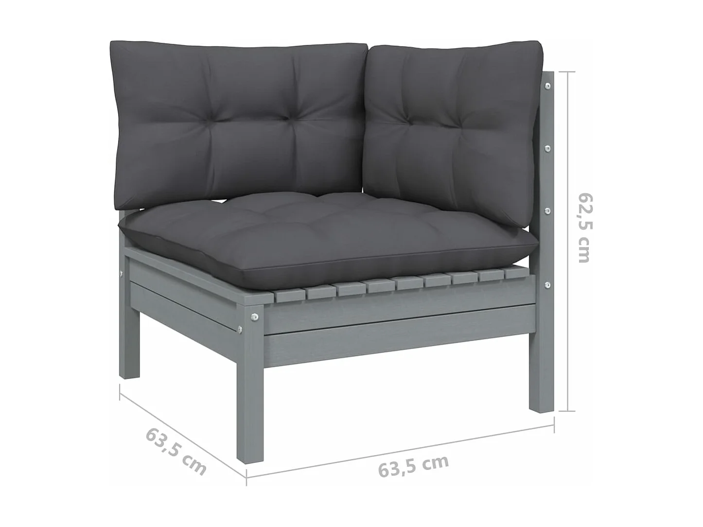 7 pcs conjunto lounge de jardim c/ almofadões pinho maciço