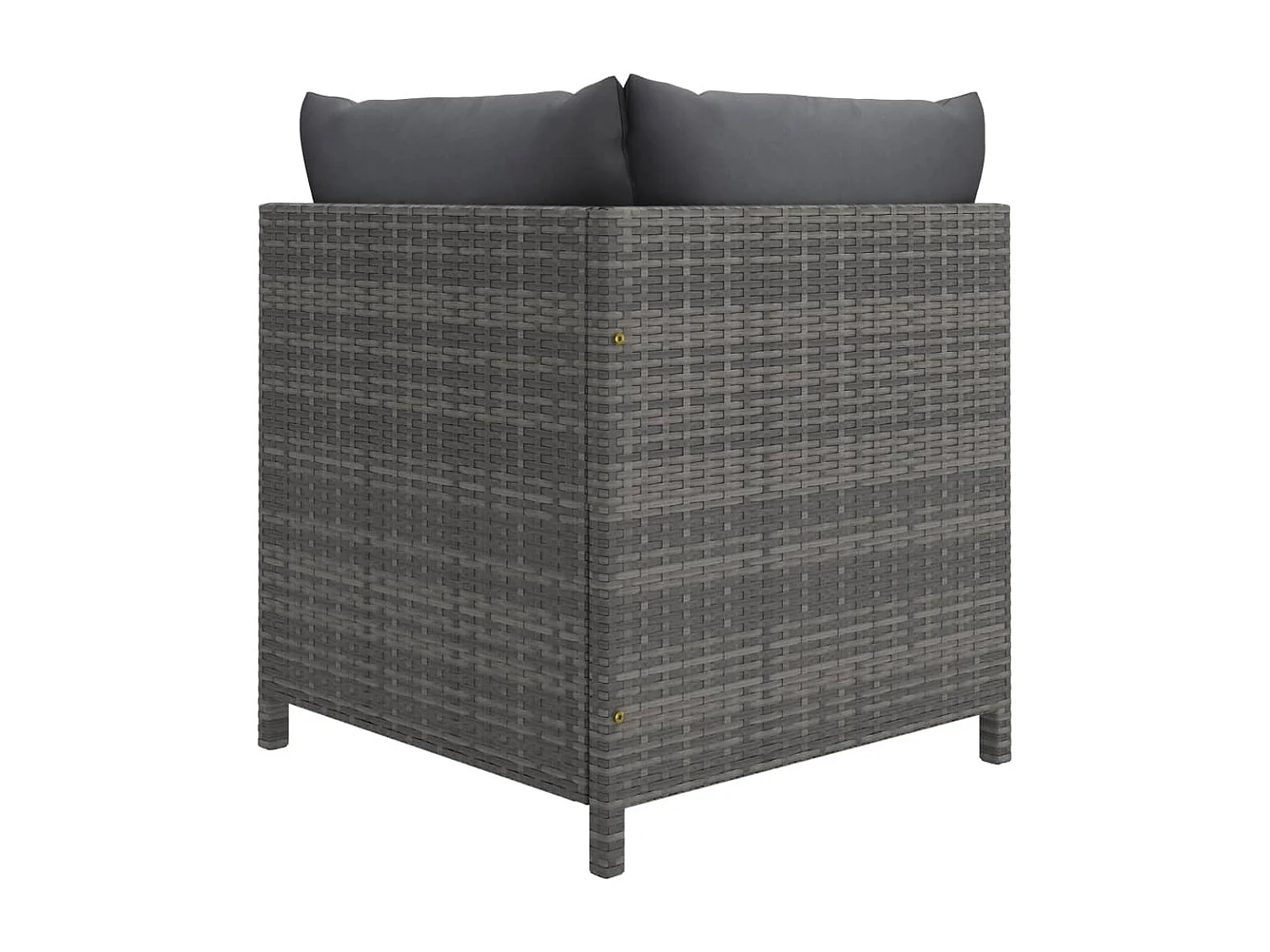 7-tlg. Garten-Lounge-Set mit Kissen Poly Rattan Grau