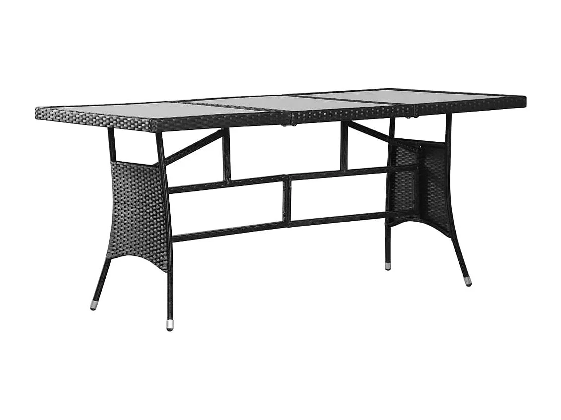 9-tlg. Garten-Essgruppe Poly Rattan Schwarz