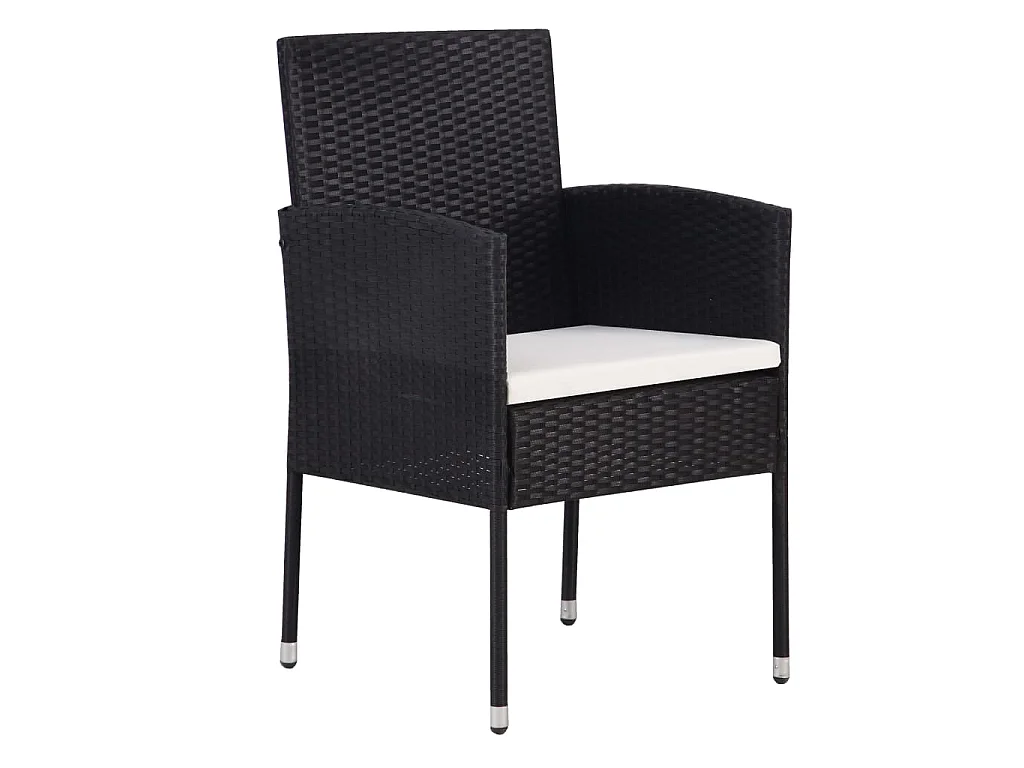 Ensemble à manger de jardin 9 pcs Résine tressée Noir