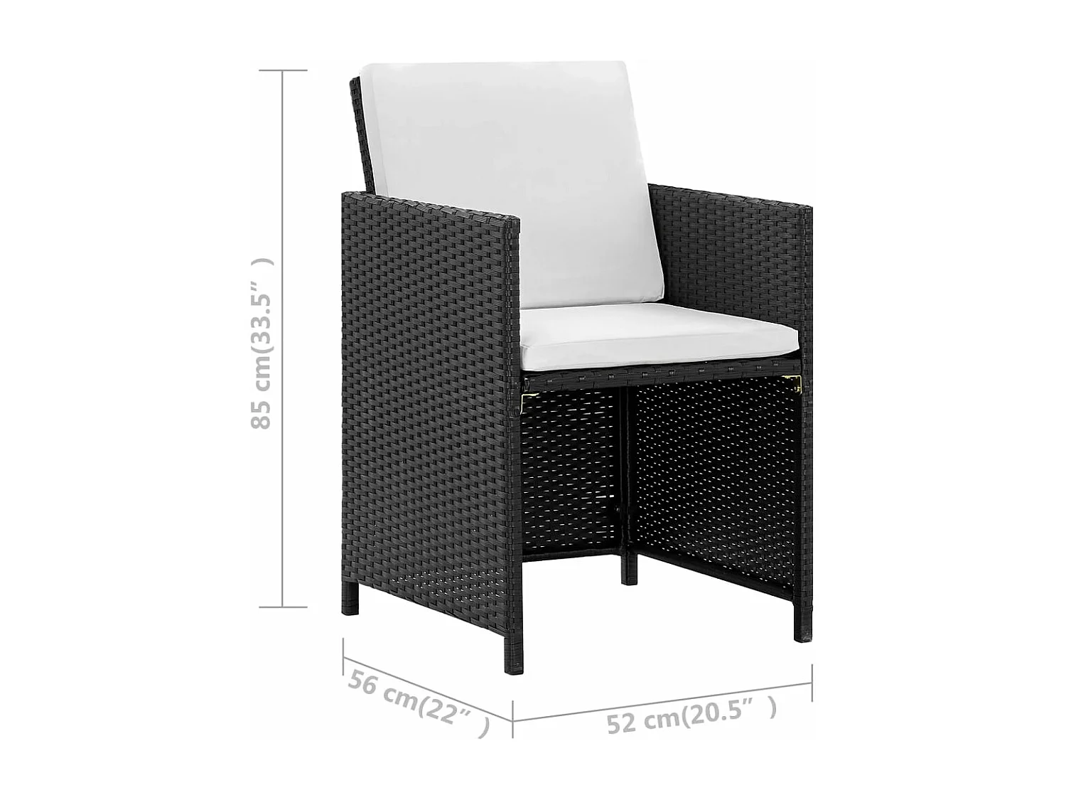 Ensemble à manger d’extérieur 9 pcs coussin Résine tressée Noir