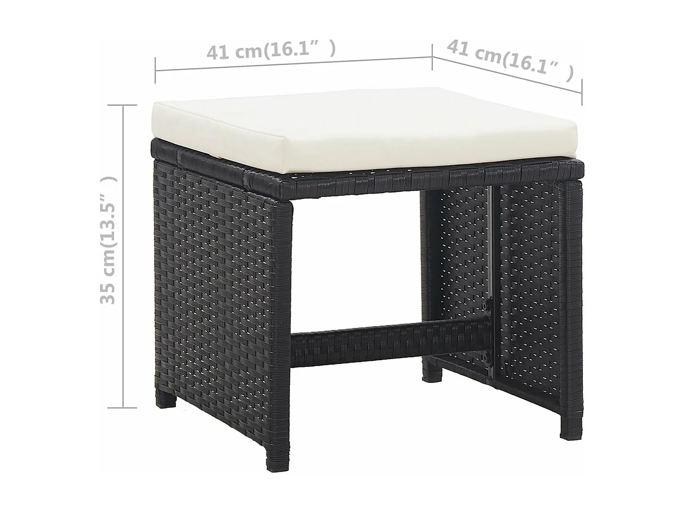 Ensemble à manger d’extérieur 9 pcs coussin Résine tressée Noir