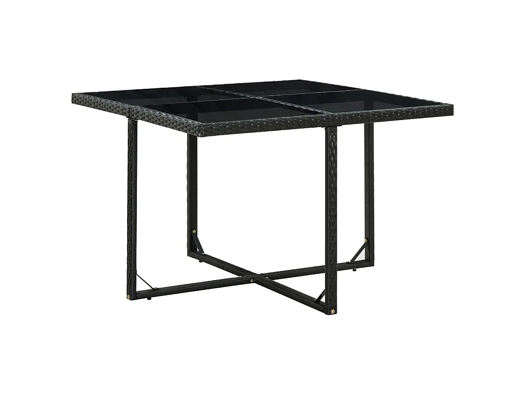 Set da Pranzo da Giardino 9 pz con Cuscini in Polyrattan Nero