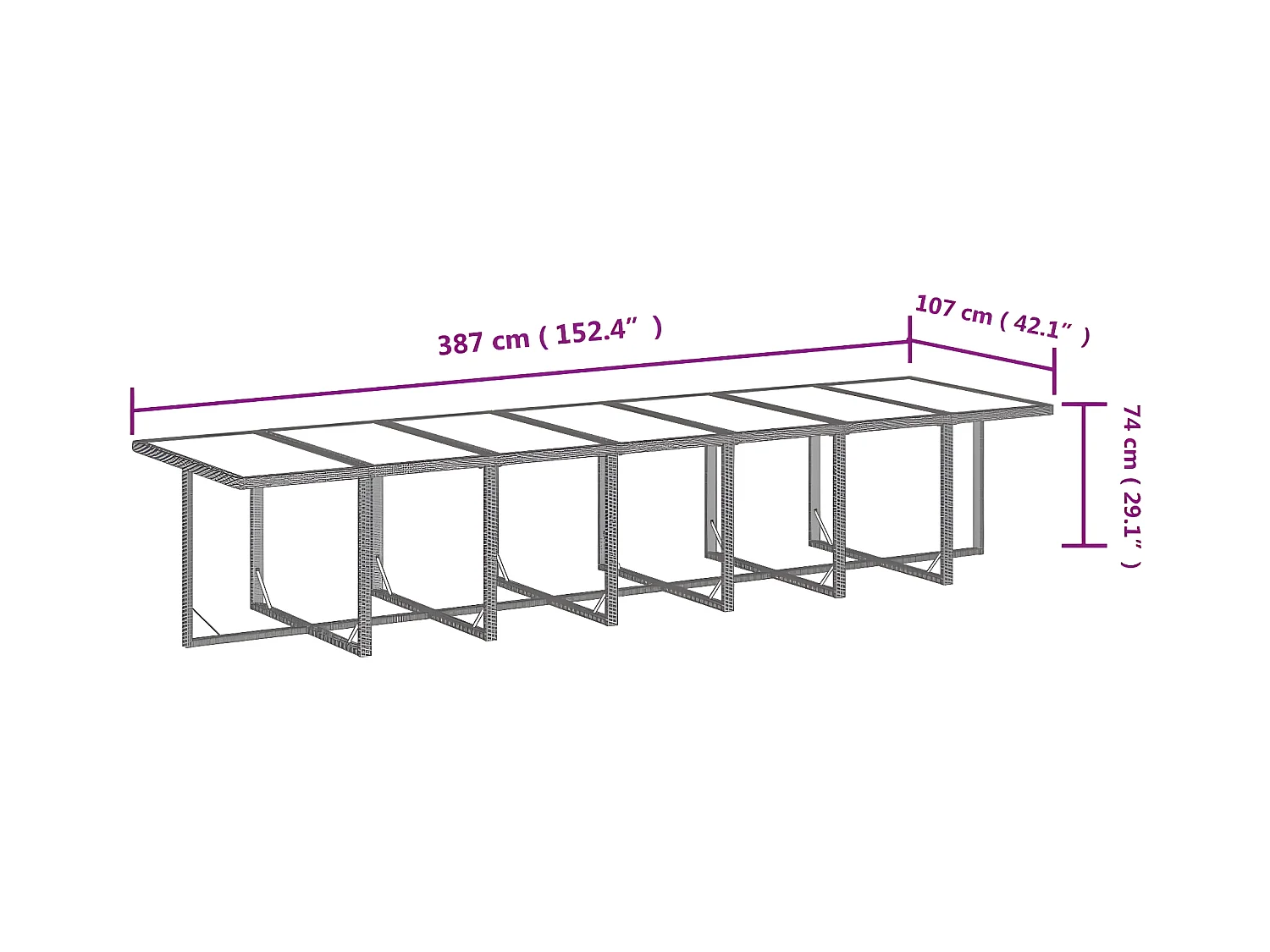 15-tlg. Garten-Essgruppe mit Kissen Poly Rattan Grau