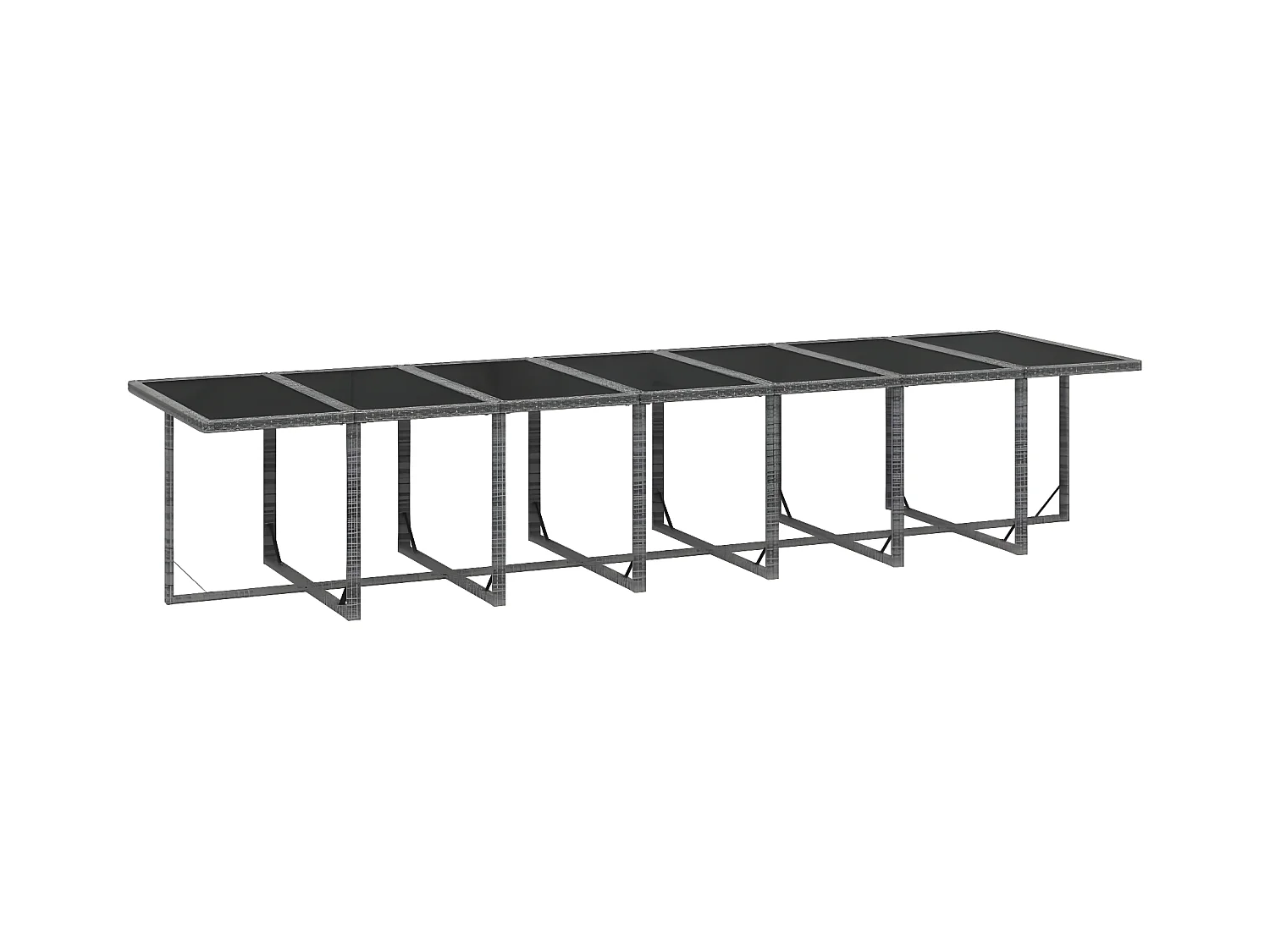 15-tlg. Garten-Essgruppe mit Kissen Poly Rattan Grau