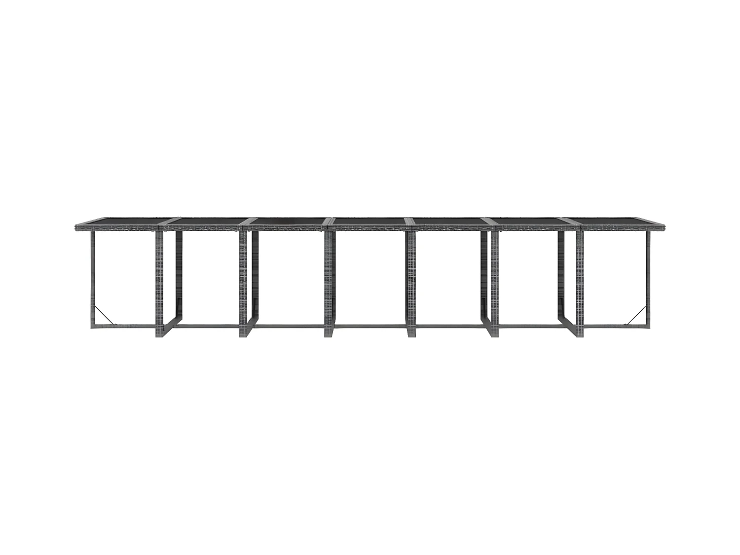 15-tlg. Garten-Essgruppe mit Kissen Poly Rattan Grau