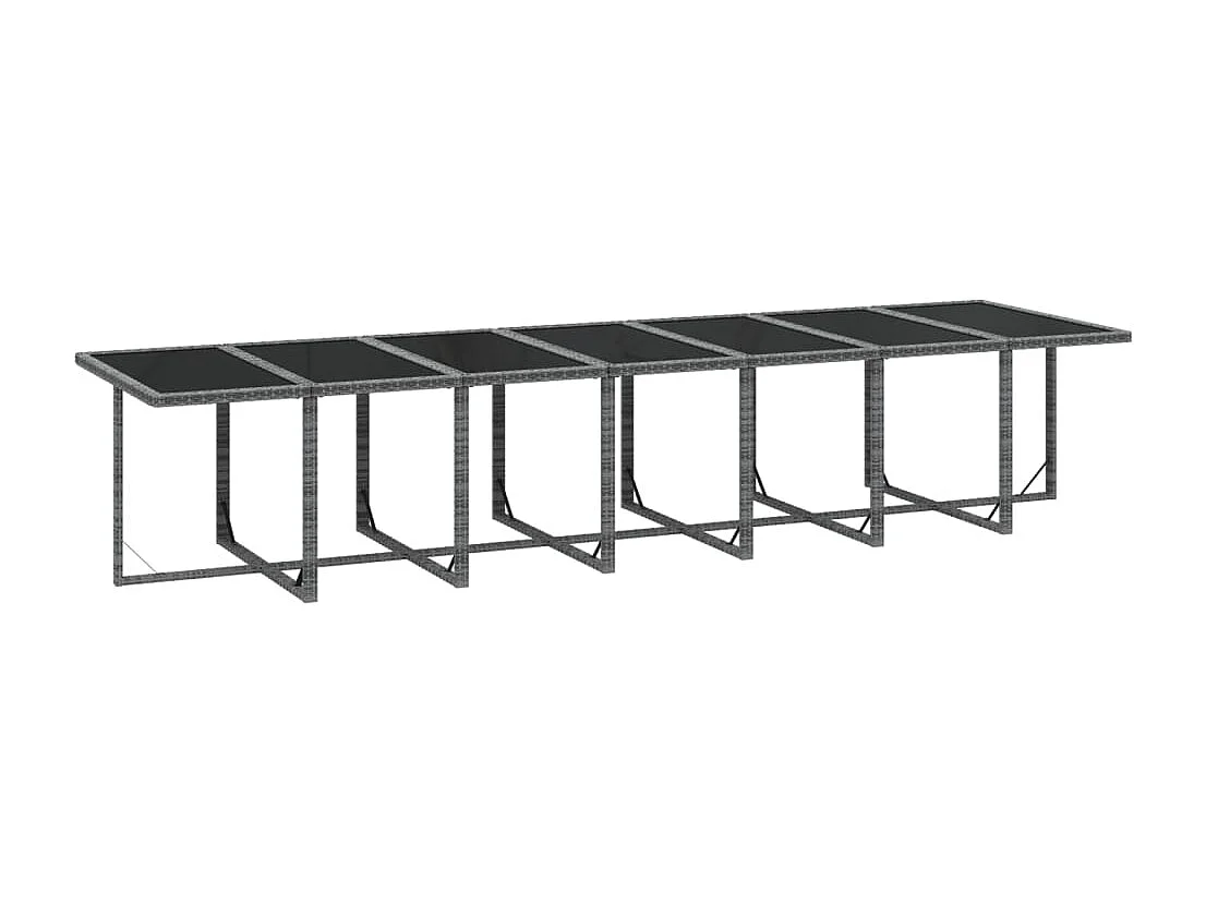 15-delige Tuinset met kussens poly rattan grijs