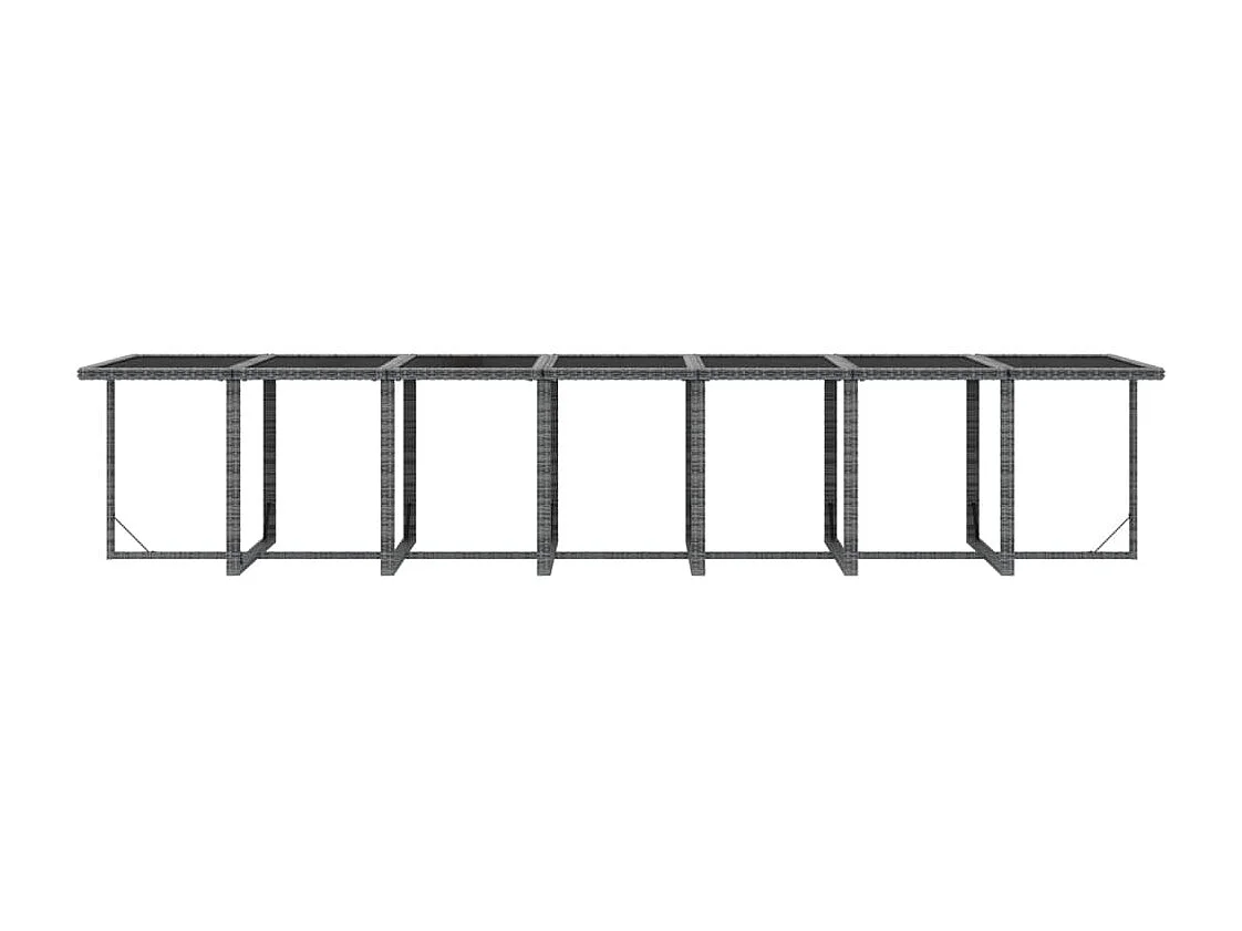 15-delige Tuinset met kussens poly rattan grijs