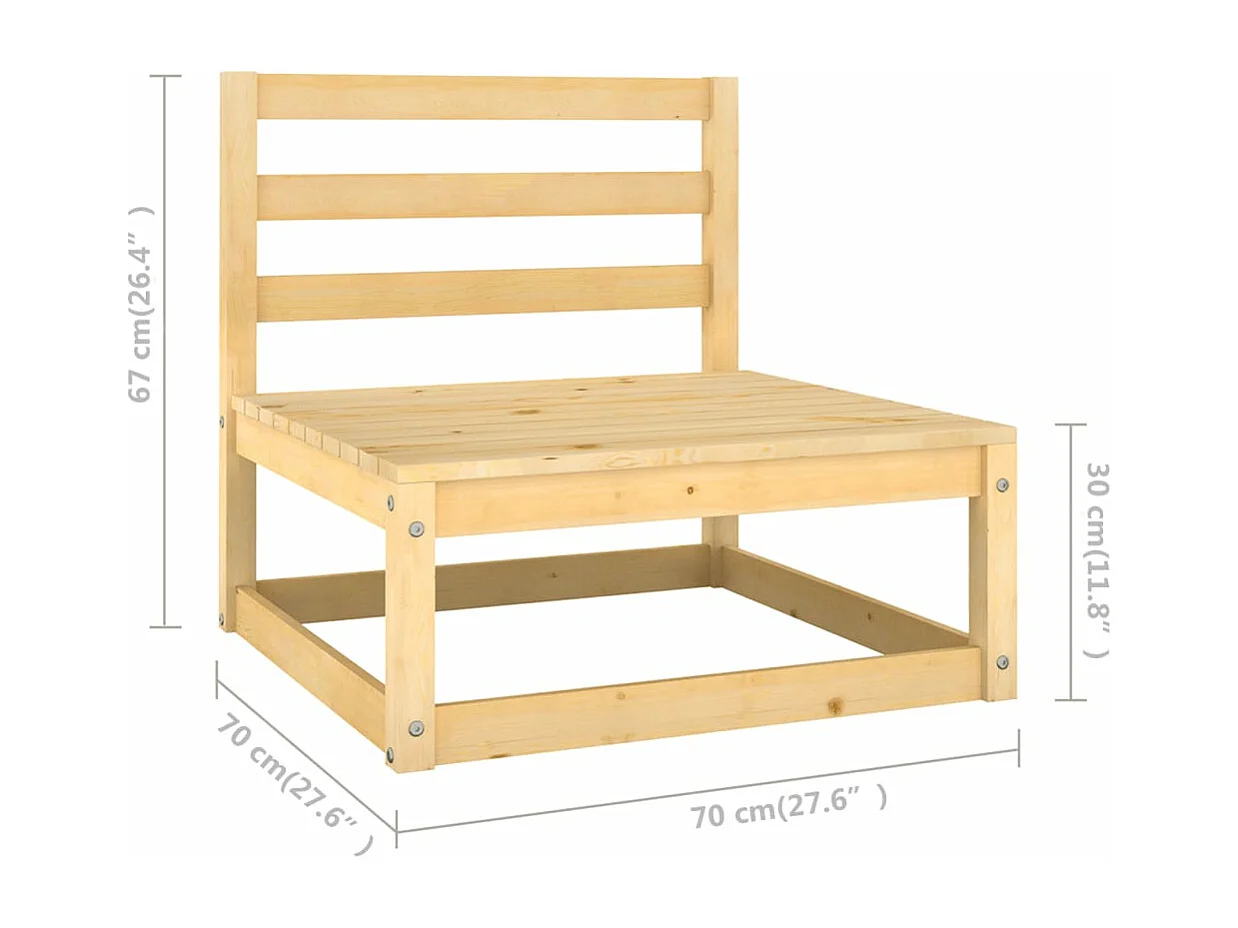 Juego de muebles de jardín 6 pzas y cojines madera maciza pino