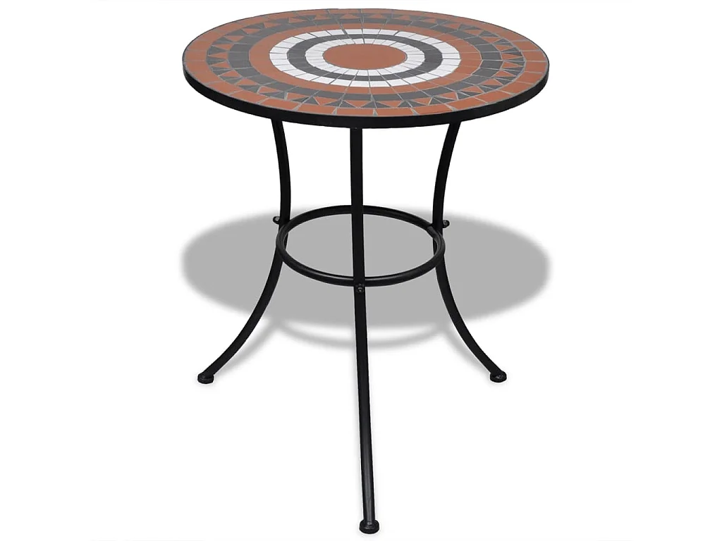 3-delige Bistroset keramische tegel terracotta en wit