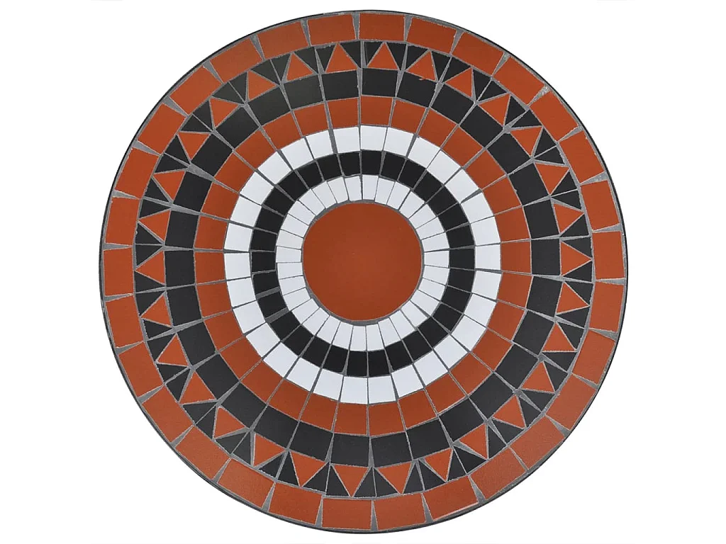 3-delige Bistroset keramische tegel terracotta en wit