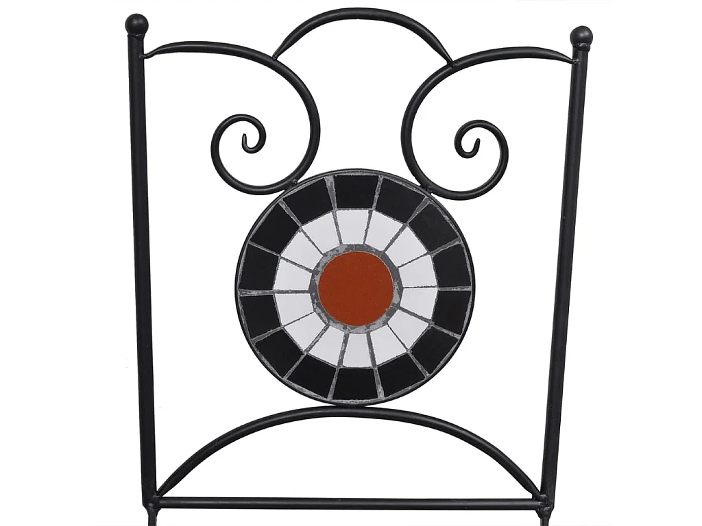 Mobilier de bistro 3 pcs Carreau céramique Terre cuite et blanc