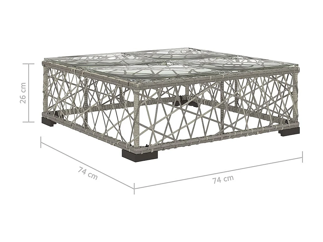 5-delige Loungeset met kussens poly rattan grijs