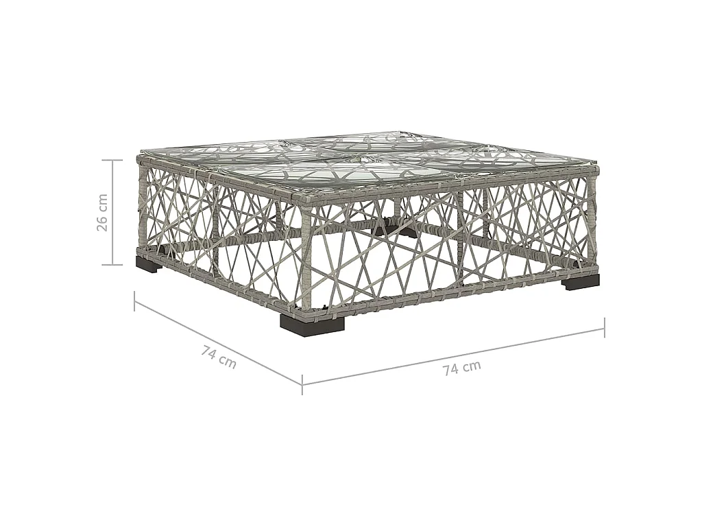Set Divani da Giardino 5 pz con Cuscini in Polyrattan Grigio