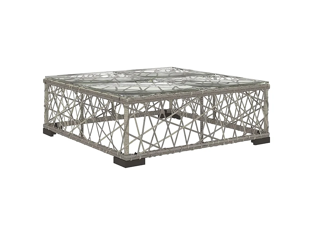 Set Divani da Giardino 5 pz con Cuscini in Polyrattan Grigio