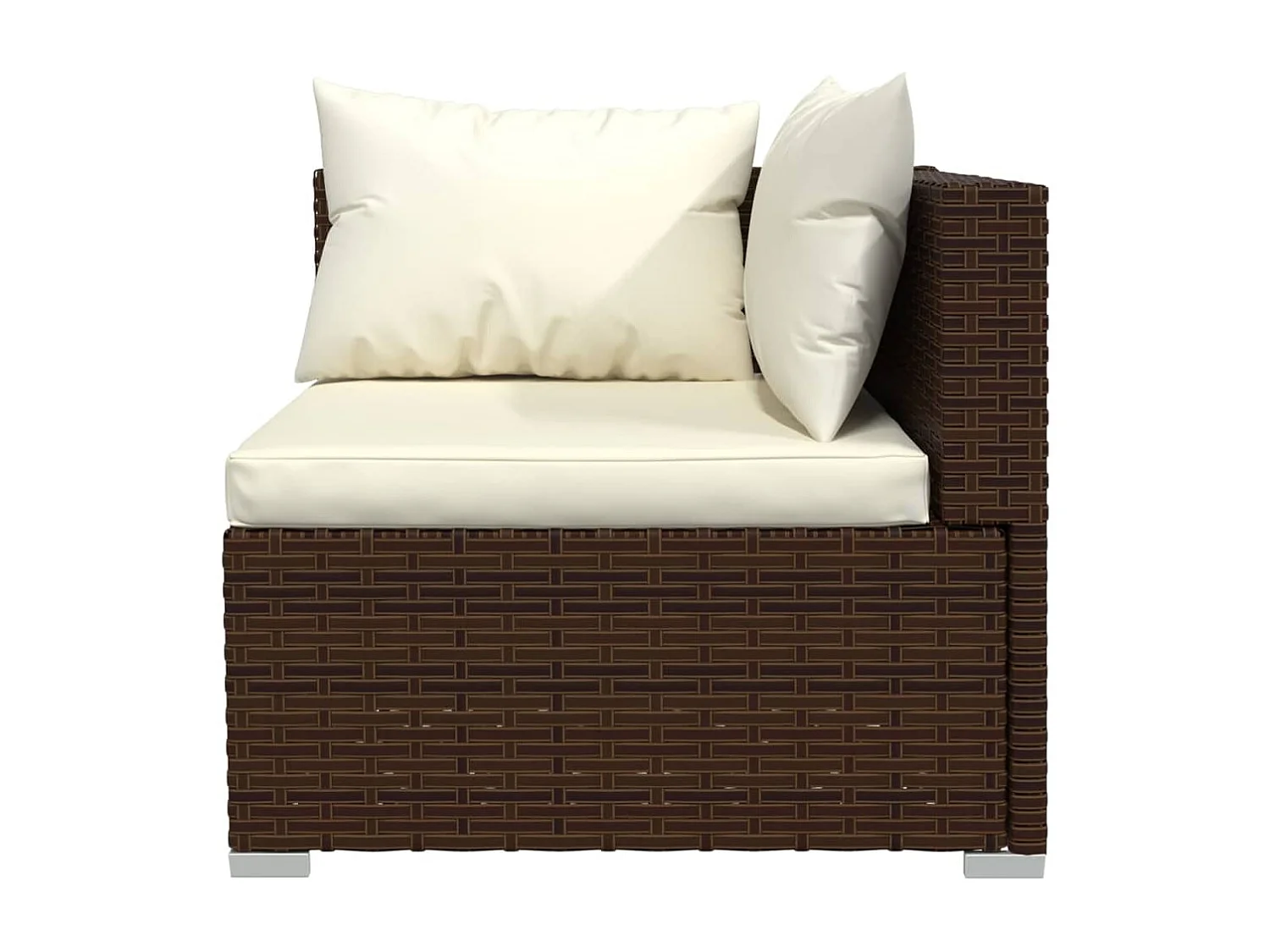 Set Divani da Giardino 10 pz con Cuscini in Polyrattan Marrone