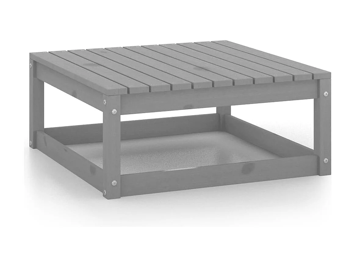 Salon de jardin 8 pcs avec coussins Gris Bois de pin massif