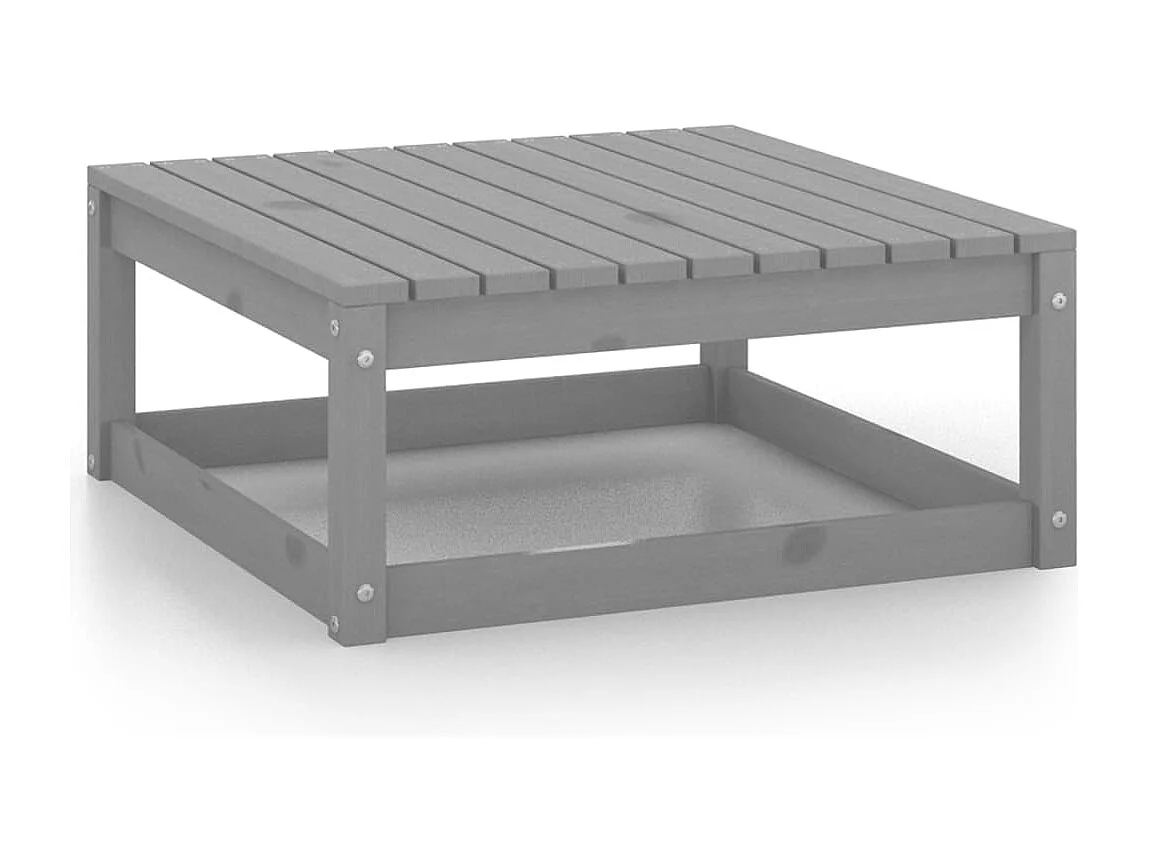 Salon de jardin 8 pcs avec coussins Gris Bois de pin massif