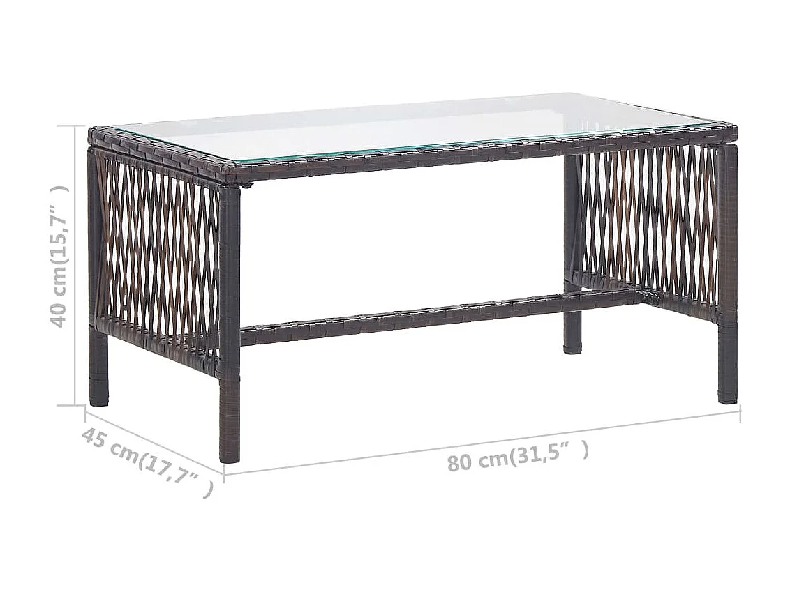 4-tlg. Garten-Lounge-Set mit Auflage Poly Rattan Braun