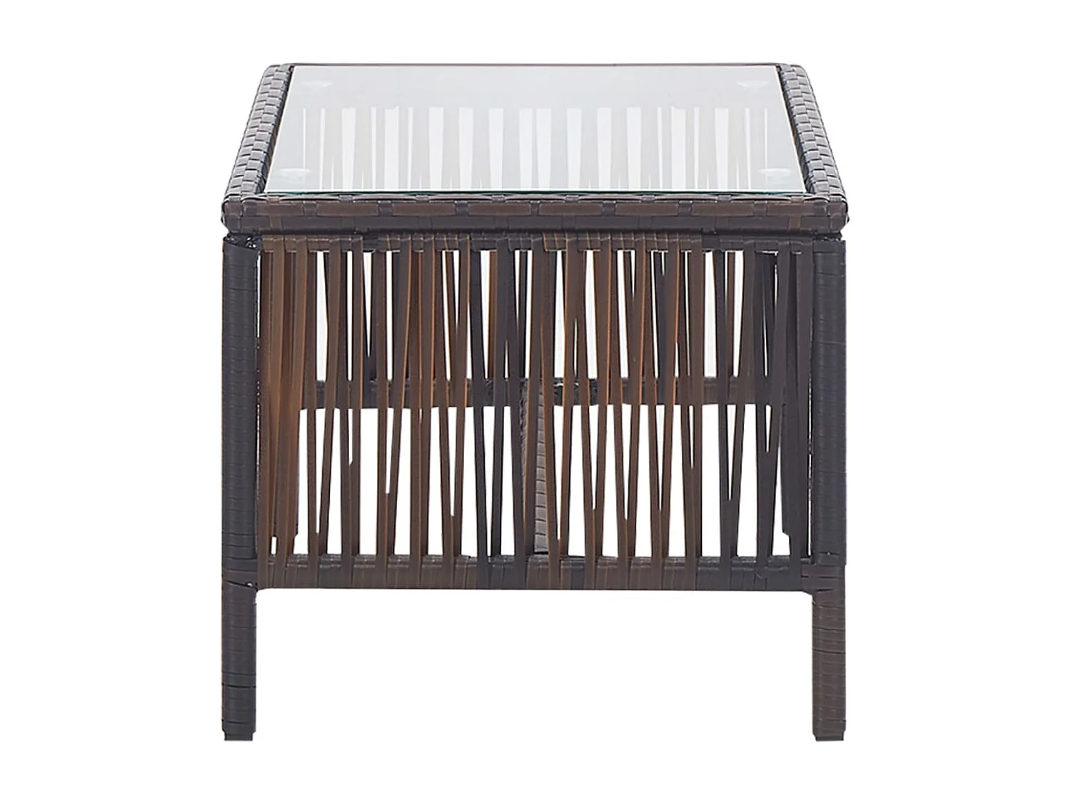 Salon de jardin 4 pcs avec coussin Résine tressée Marron