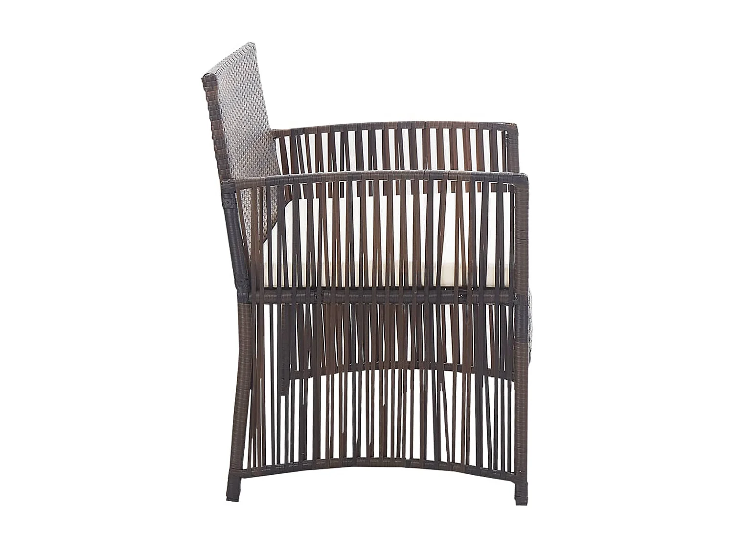 Salon de jardin 4 pcs avec coussin Résine tressée Marron