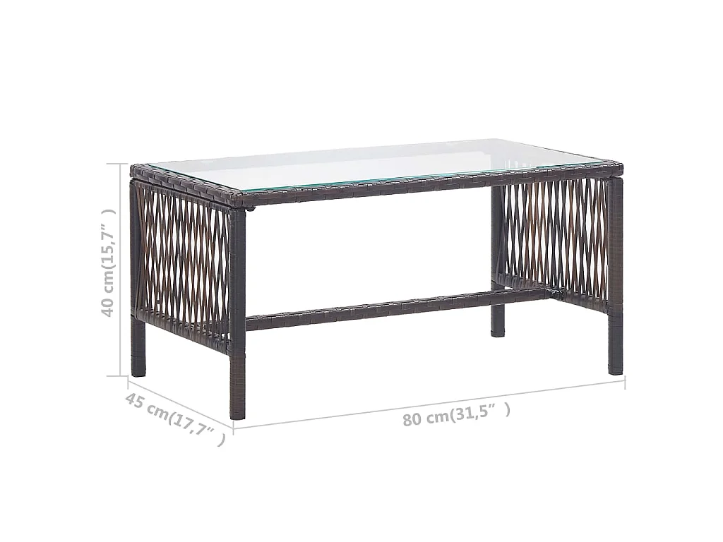 Set muebles de jardín 4 piezas y cojines ratán sintético marrón