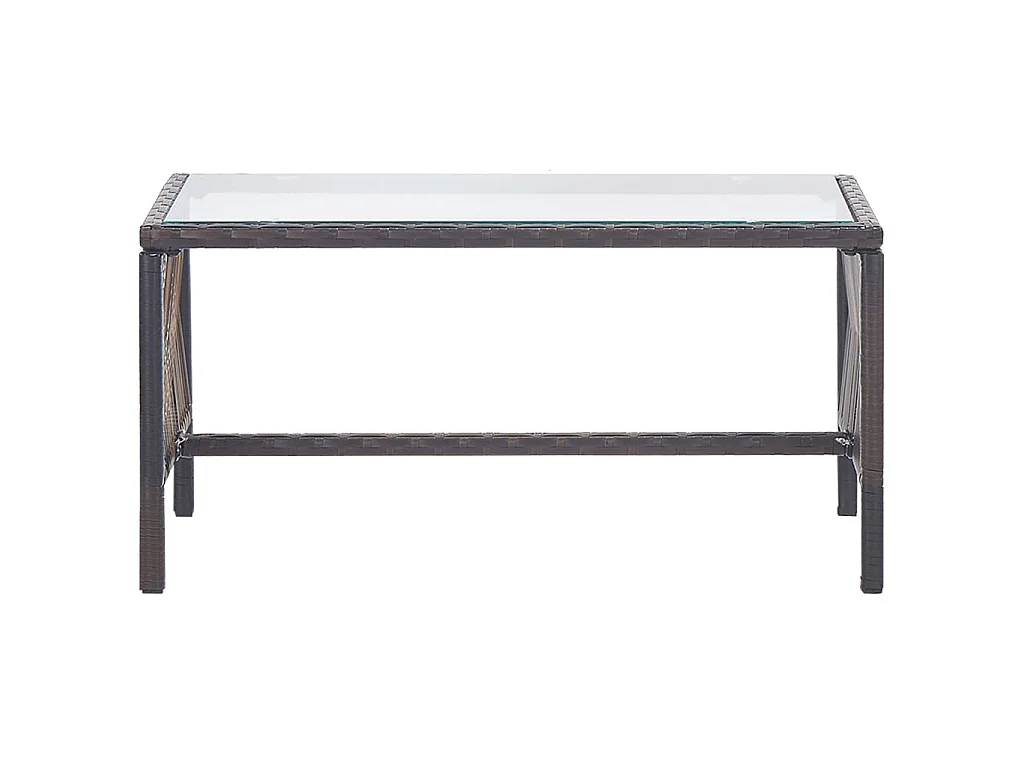 Set muebles de jardín 4 piezas y cojines ratán sintético marrón