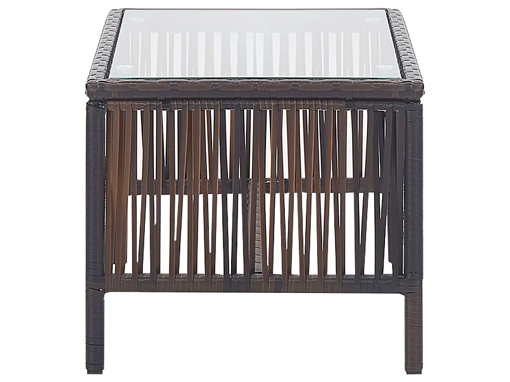 Set muebles de jardín 4 piezas y cojines ratán sintético marrón