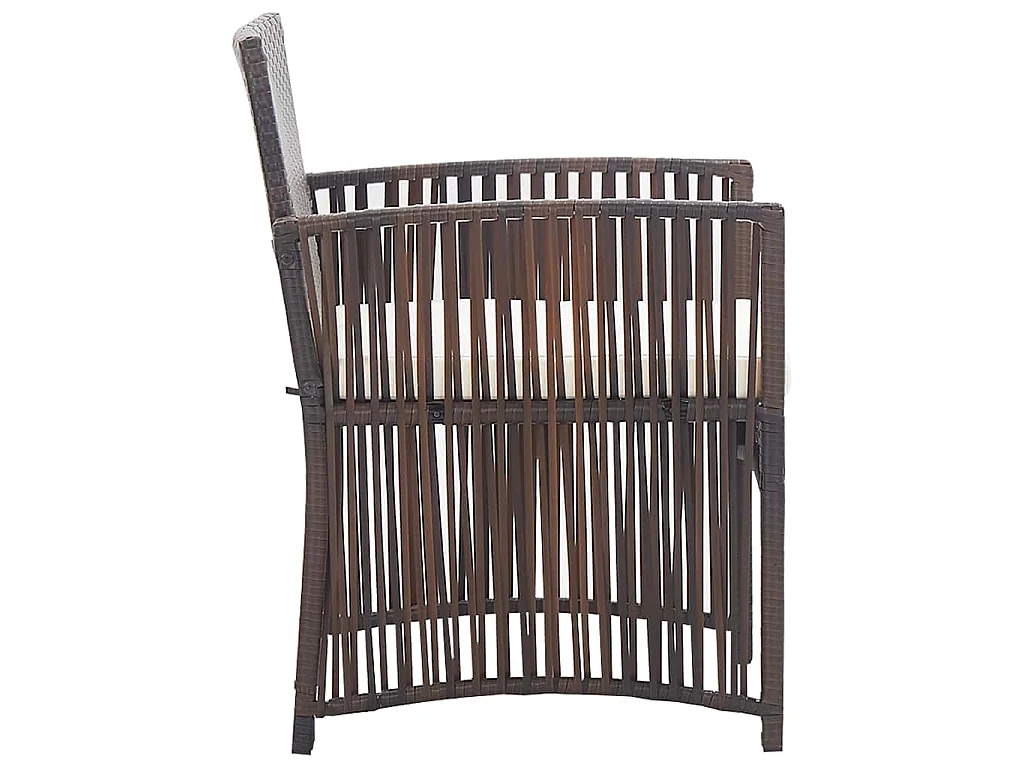 Salon de jardin 4 pcs avec coussin Résine tressée Marron