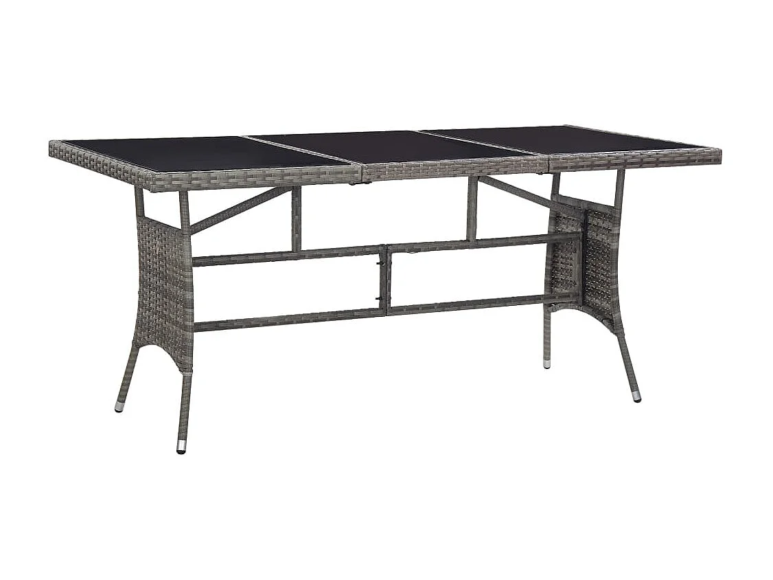 Ensemble à Manger de jardin 7pcs Résine tressée Anthracite gris