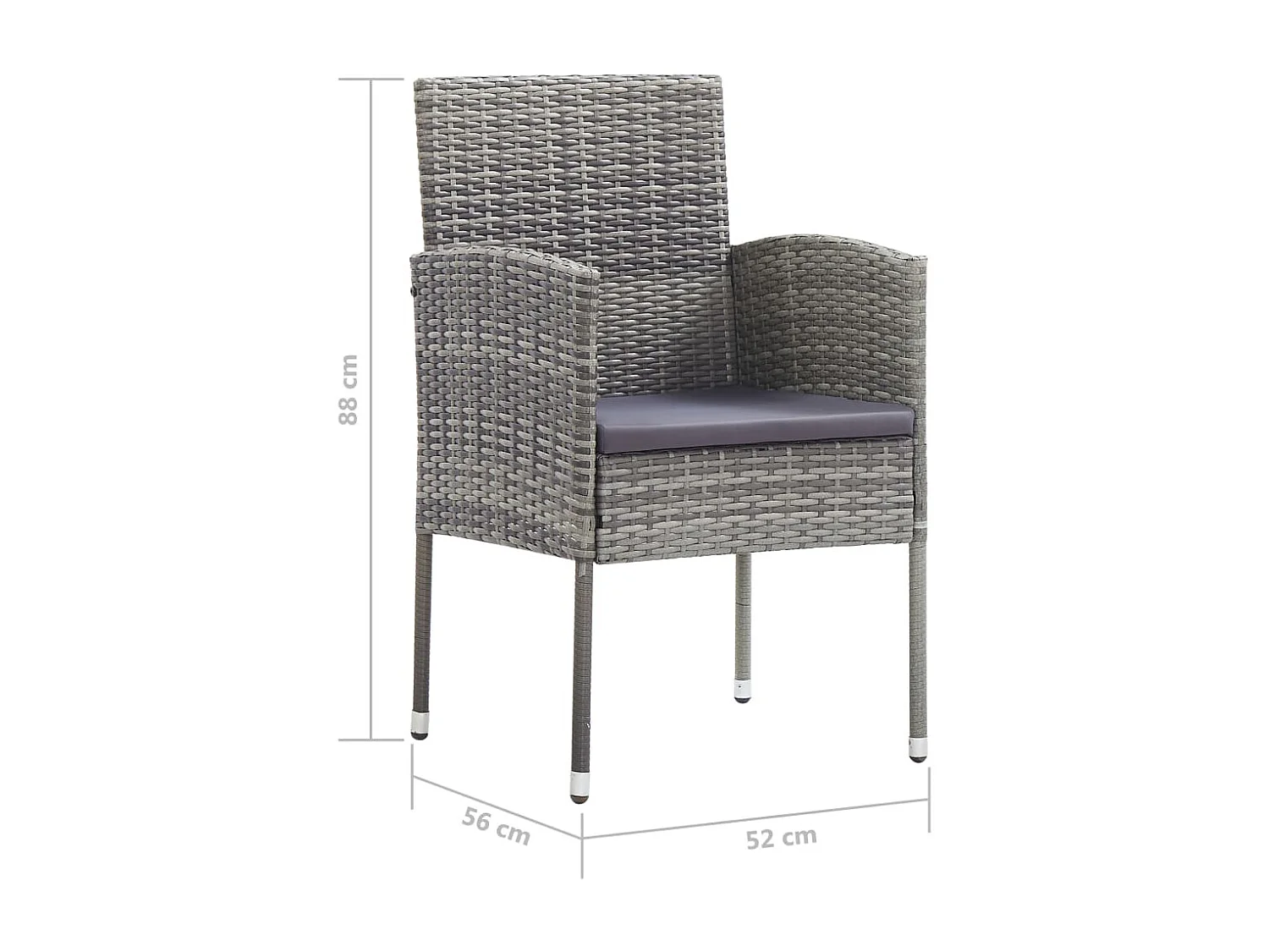 Ensemble à Manger de jardin 7pcs Résine tressée Anthracite gris