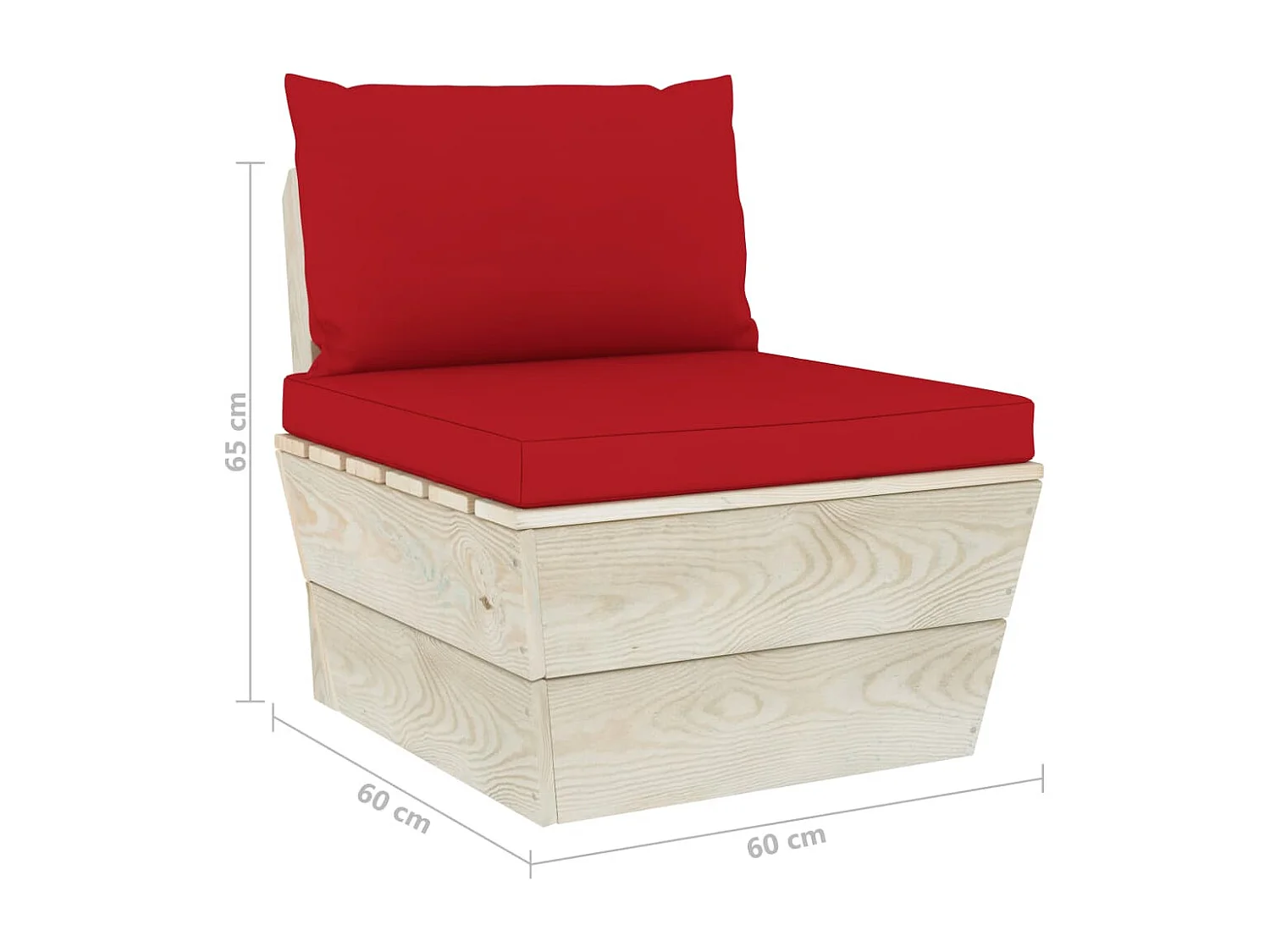 Salon de jardin palette 9 pcs avec coussins bois d'épicéa