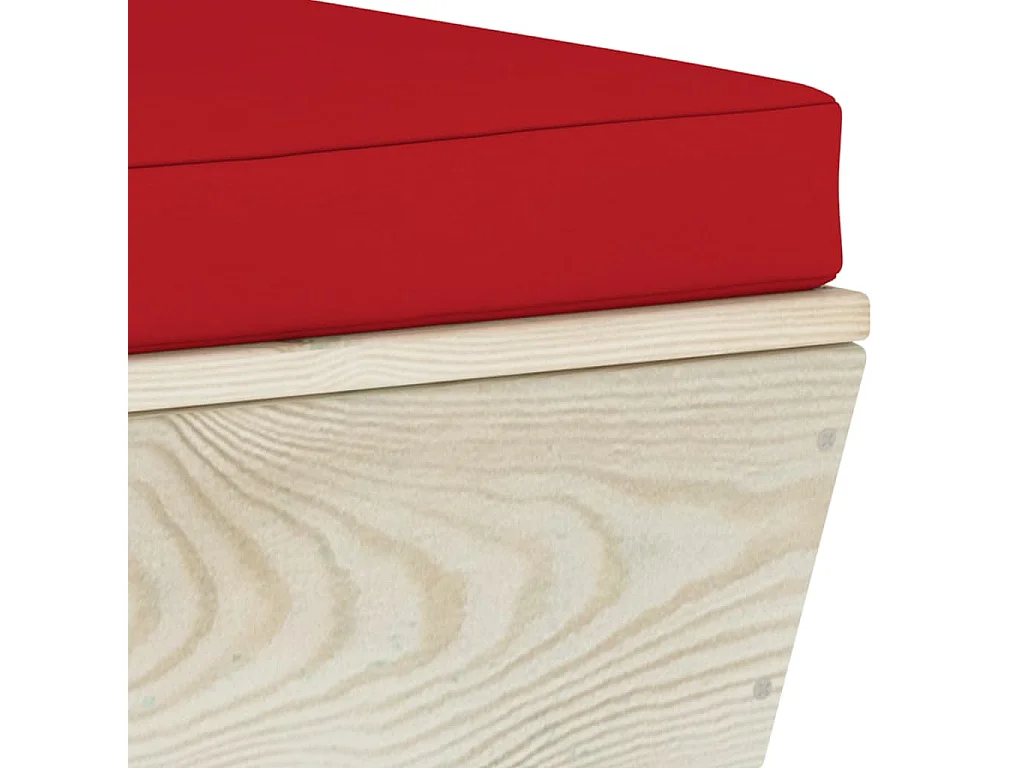 Salon de jardin palette 9 pcs avec coussins bois d'épicéa