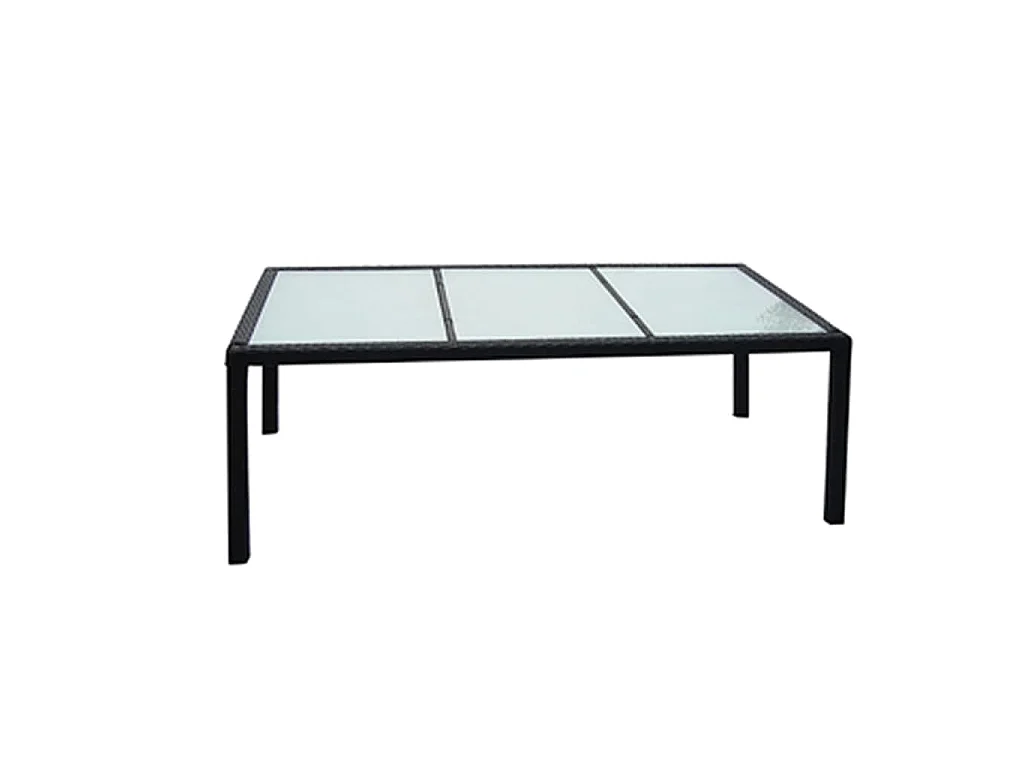Ensemble à manger d'extérieur 9pcs coussins résine tressée noir