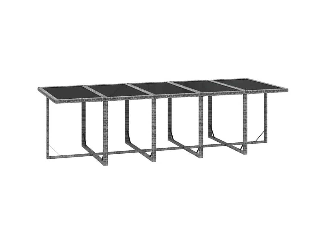 11-tlg. Garten-Essgruppe mit Kissen Poly Rattan Grau