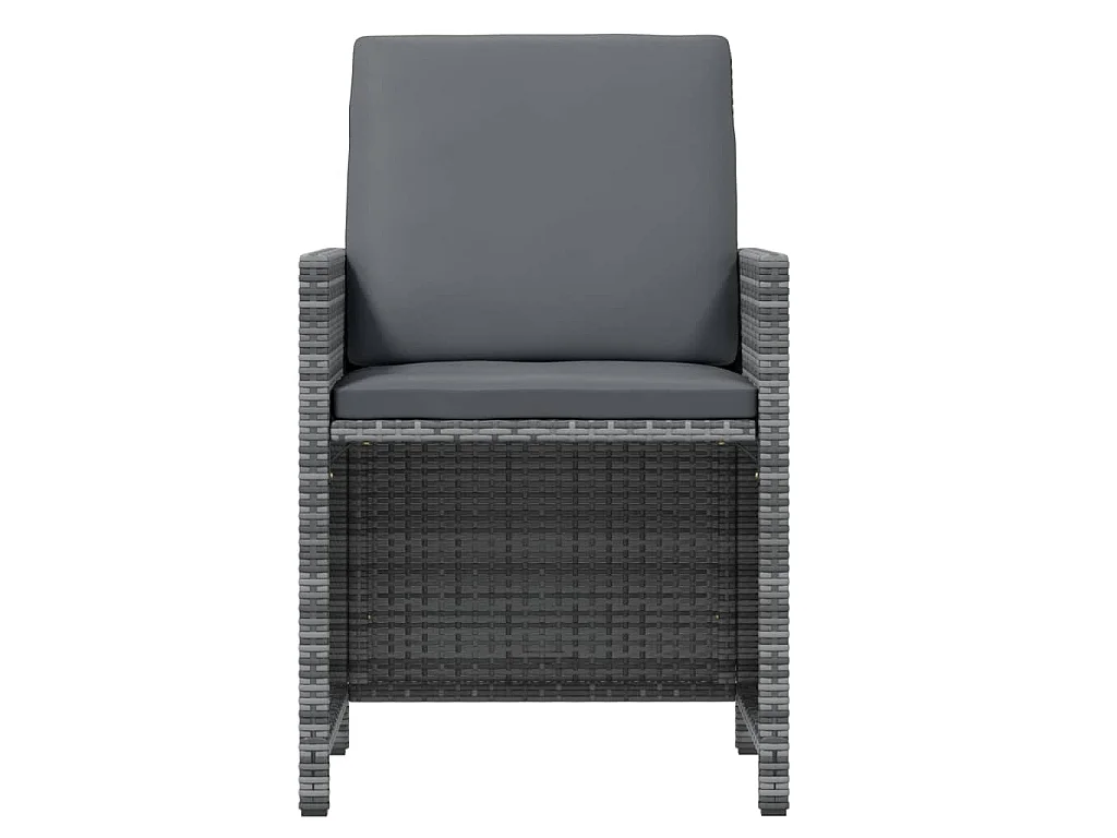 Ensemble à manger de jardin coussins 11 pcs Résine tressée Gris