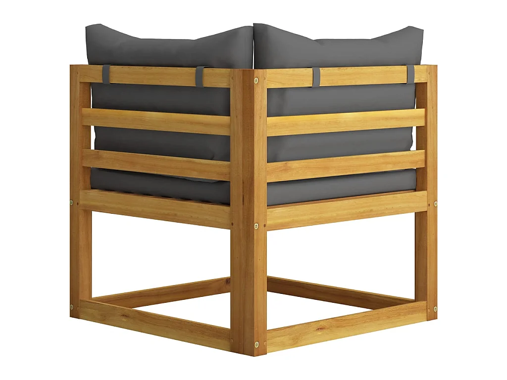 Juego de muebles jardín 6 pzas con cojines madera maciza acacia