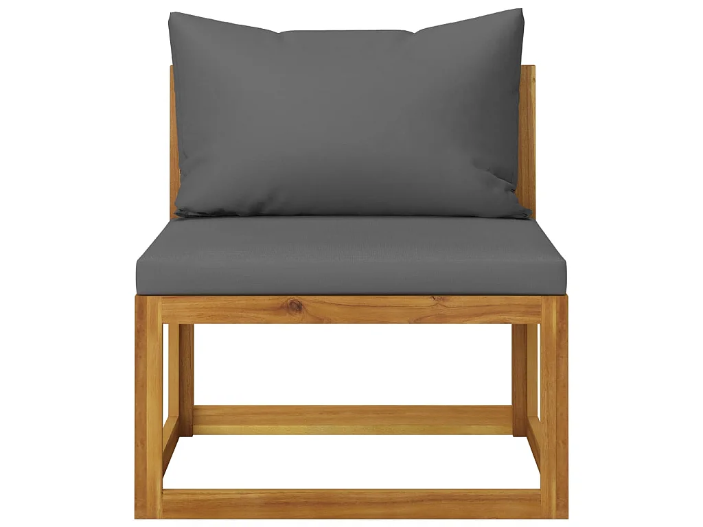 Juego de muebles jardín 6 pzas con cojines madera maciza acacia