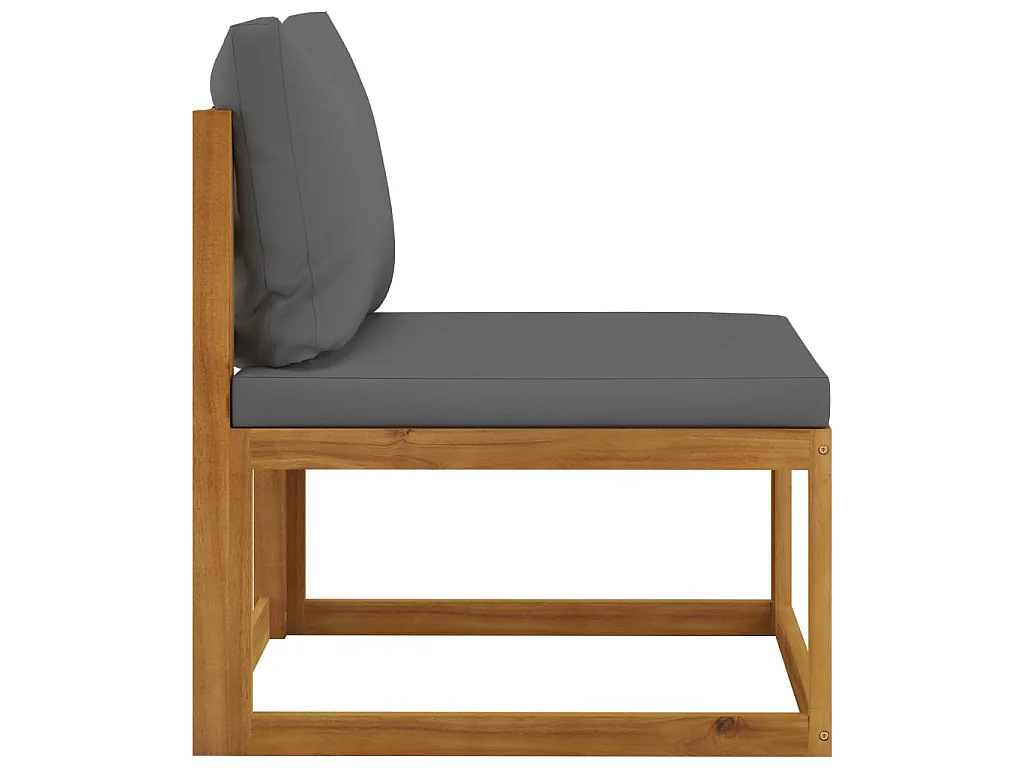 Juego de muebles jardín 6 pzas con cojines madera maciza acacia